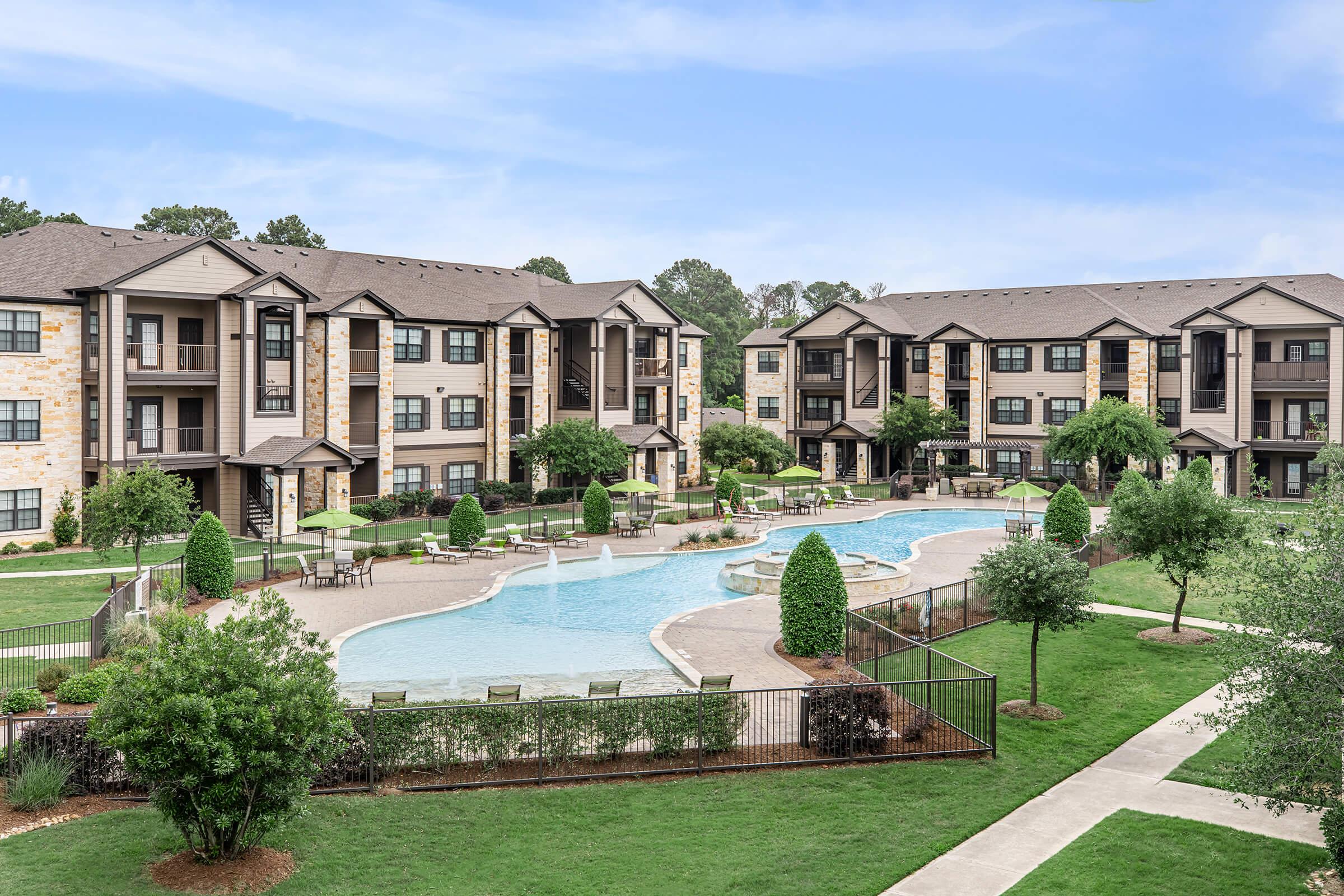 apartment community pool area