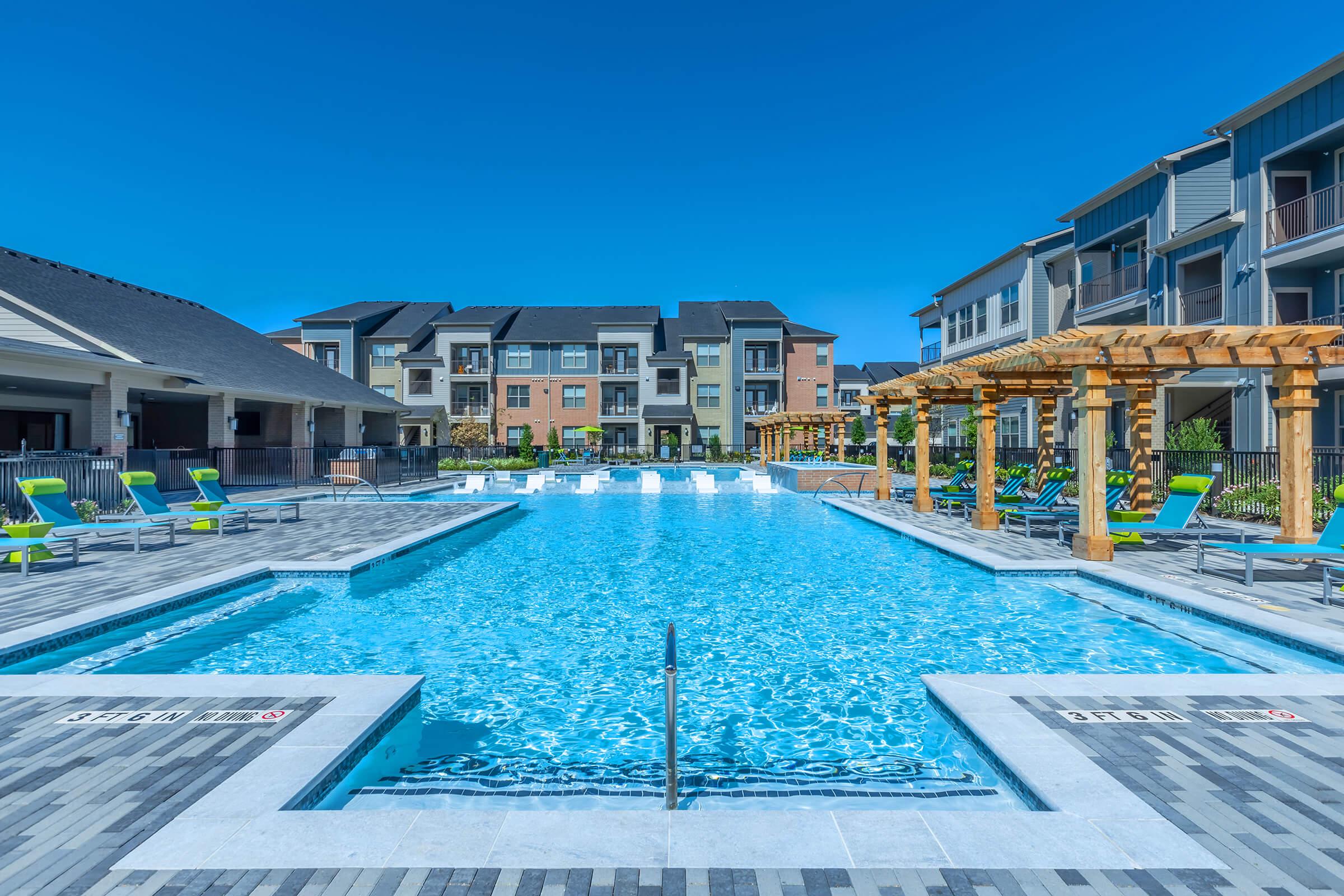 apartment community pool area