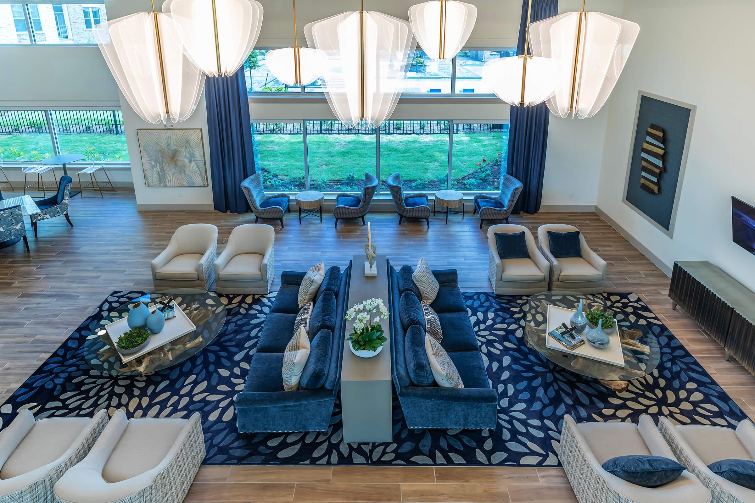 great room of an apartment clubhouse