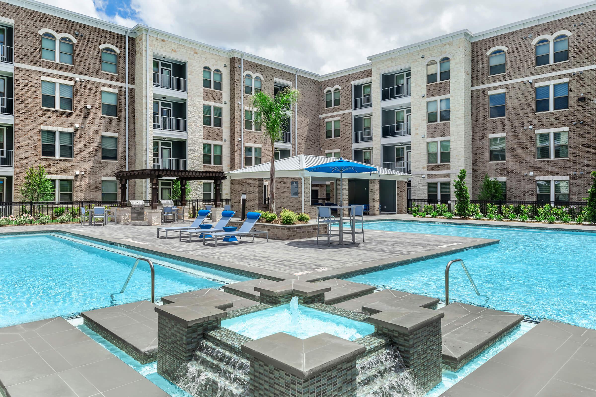 apartment community pool area